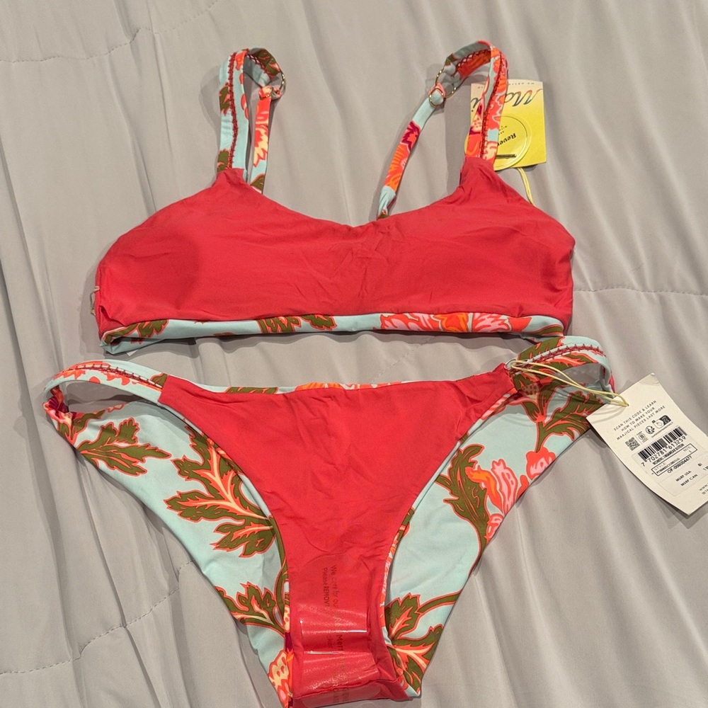 Maaji Floral Reversible Bikini Set Size L NWT - Picture 9 of 11